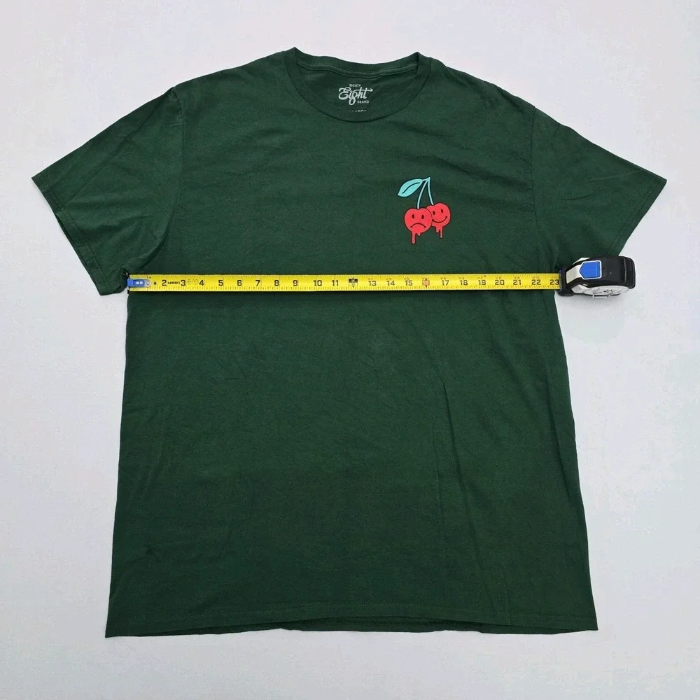 Eighty Eight Brand Mens Antisocial Cherry Graphic T-Shirt Green 2XL Streetwear